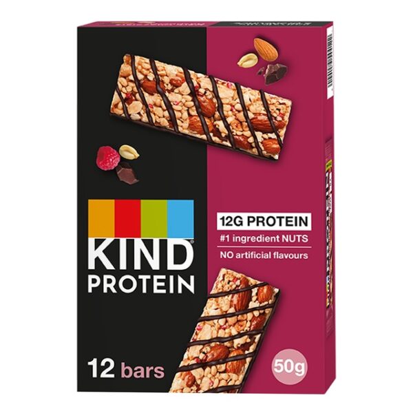 Be Kind Protein Barrette Cioccolato Fondente e Lamponi Box 12x50g - immagine 2