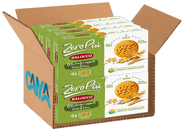 Balocco Zeropiù Frollini ai 7 Cereali e con Corn Flakes 230g box