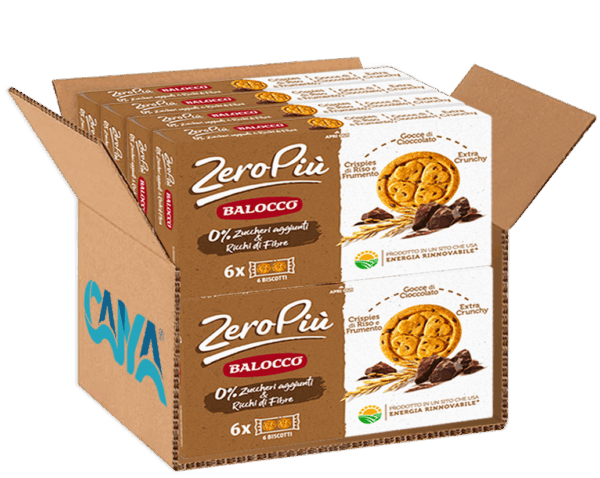 Balocco Zeropiù Frollini con con Gocce di Cioccolato e Crispies di Riso e Frumento 210g box