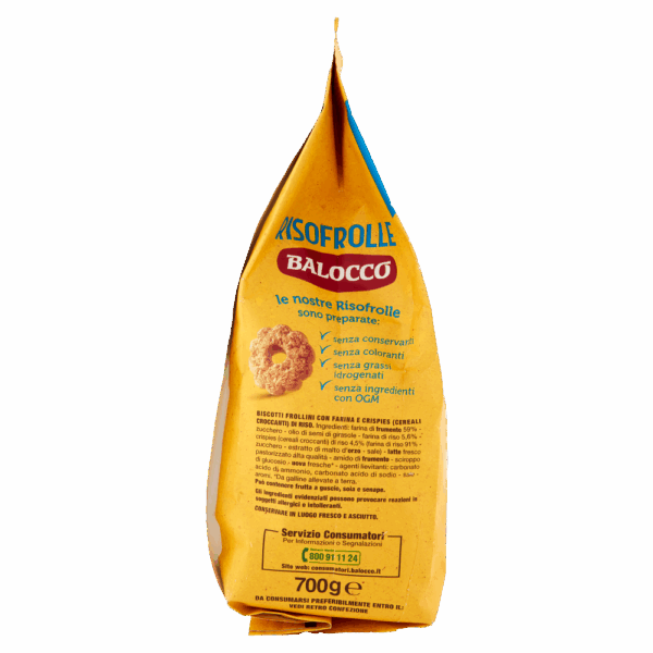 Balocco Biscotti Risofrolle Frollini Classici con Farina e Crispies di Riso 700g