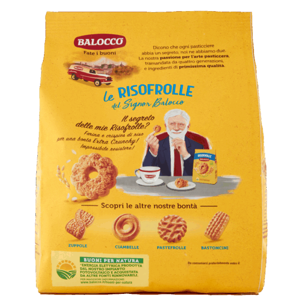 Balocco Biscotti Risofrolle Frollini Classici con Farina e Crispies di Riso 700g
