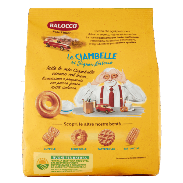 Balocco Biscotti Ciambelle Frollini Classici con Panna Fresca 700g retro