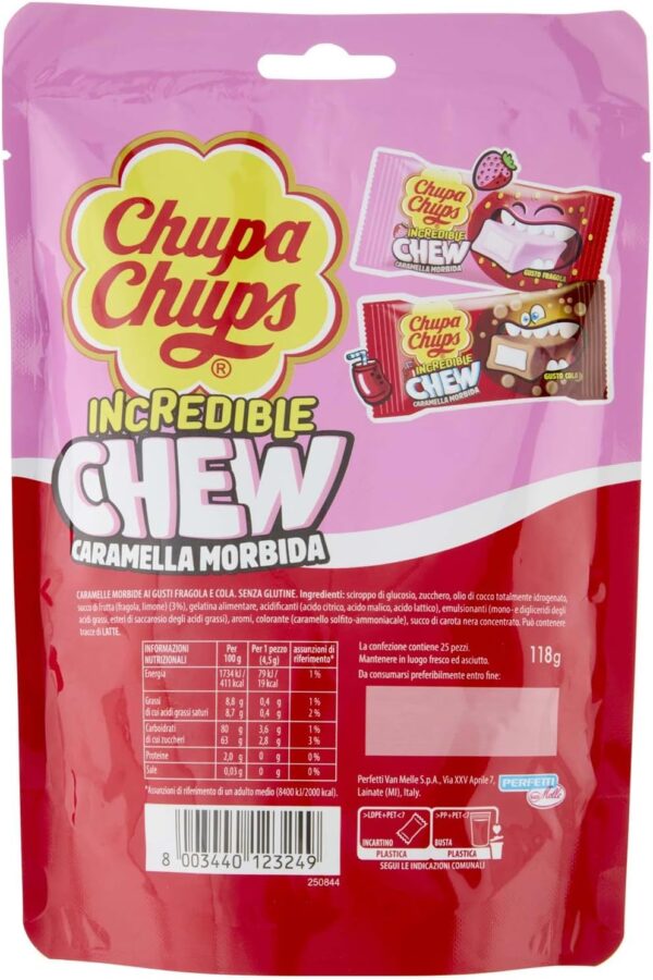 Chupa Chups Incredible Chew Caramelle Fragola e Cola 118g - immagine 3