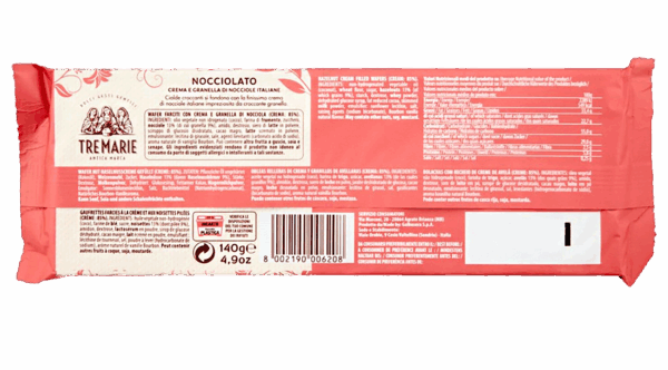 Tre Marie Ancora Uno Wafer Crema Nocciola 140g ingredienti