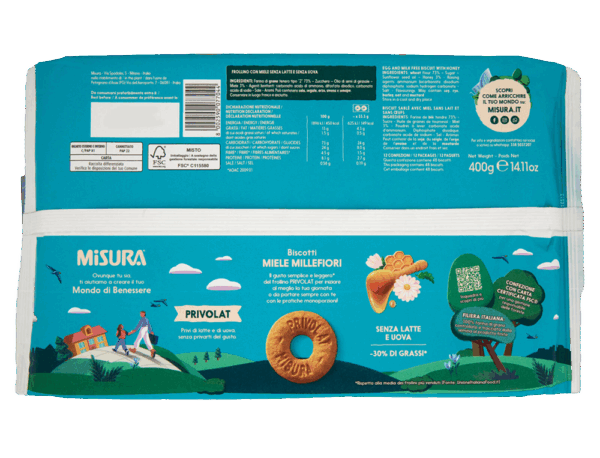 Misura Privolat Frollini Miele Millefiori Senza Latte e Uova 190g - immagine 2
