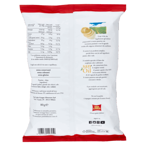 San Carlo Patatina Classica 80g ingredienti