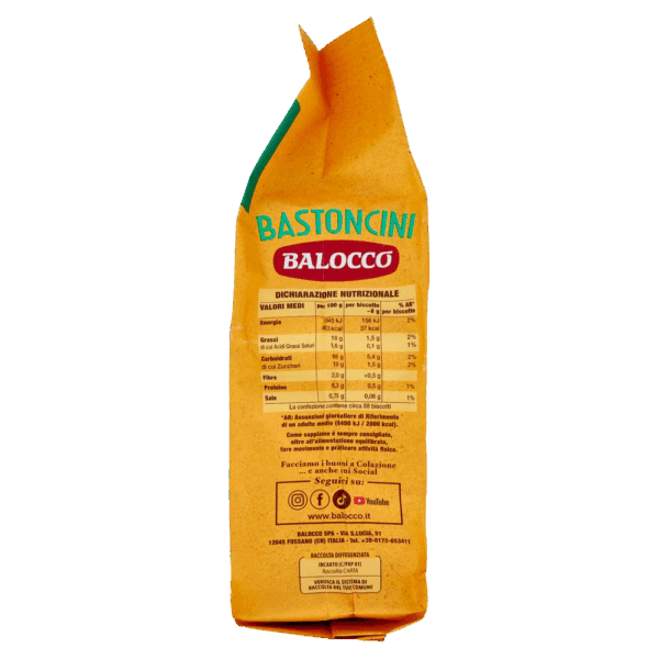 Balocco Biscotti Bastoncini Frollini Classici Con Nota di Limone Senza Latte e Uova Aggiunti 700g