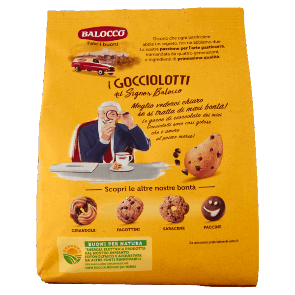 Balocco Biscotti Gocciolotti Frollini con Gocce di Cioccolato 700g retro