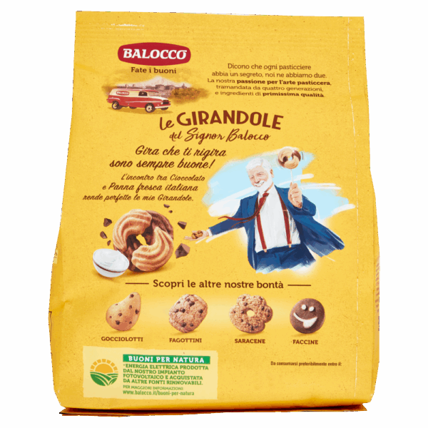 Balocco Biscotti Girandole Frollini con Panna e Cioccolato 700g retro