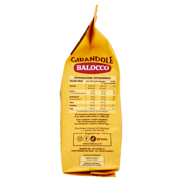 Balocco Biscotti Girandole Frollini con Panna e Cioccolato 700g