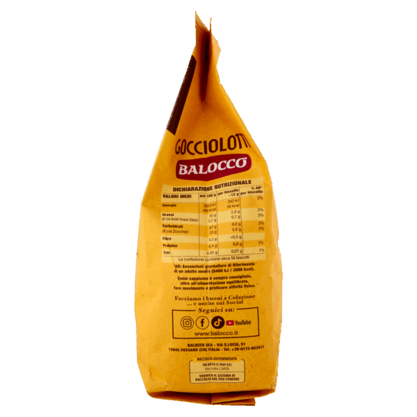 Balocco Biscotti Gocciolotti Frollini con Gocce di Cioccolato 700g