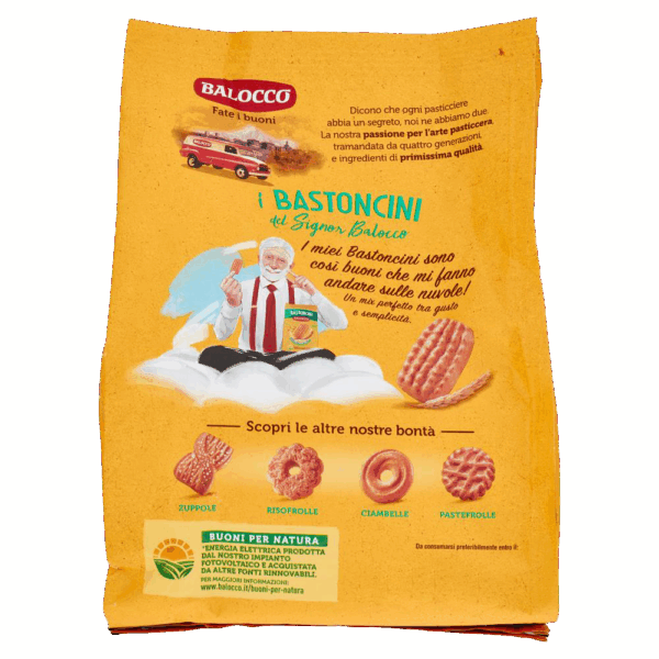 Balocco Biscotti Bastoncini Frollini Classici Con Nota di Limone Senza Latte e Uova Aggiunti 700g retro
