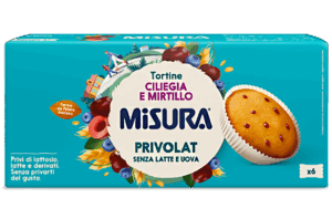 Misura Privolat Tortine alla Ciliegia e Mirtillo Senza Latte e Uova 290g