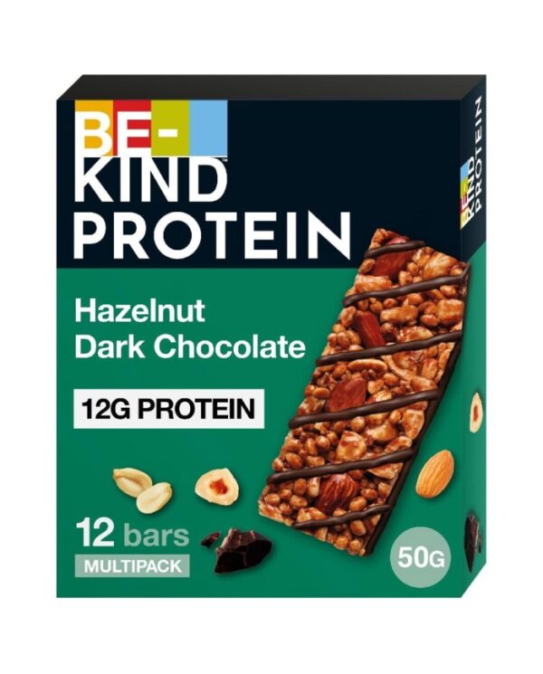Be Kind Protein Barrette Cioccolato Fondente e Nocciole Box 12x50g - immagine 4