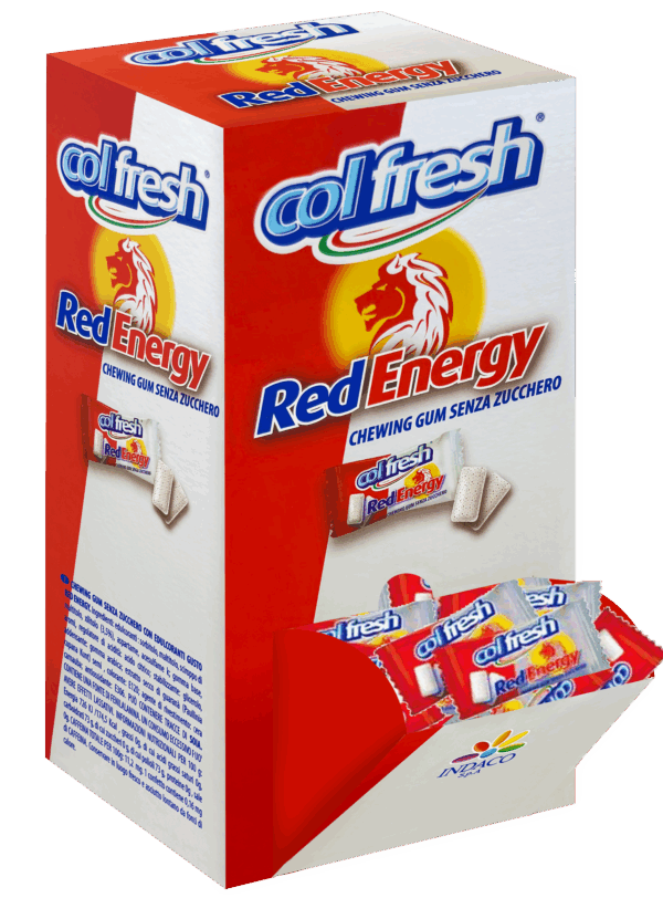 Colfresh Red Energy Ghewing Gum Senza Zucchero Box 200x2,8g