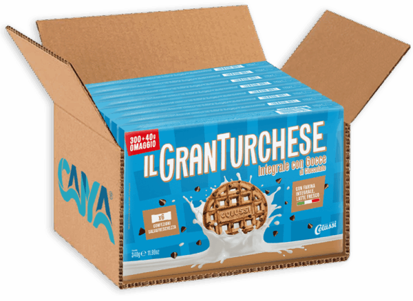 Colussi Il Granturchese Biscotti Integrali con Gocce di Cioccolato 340g box