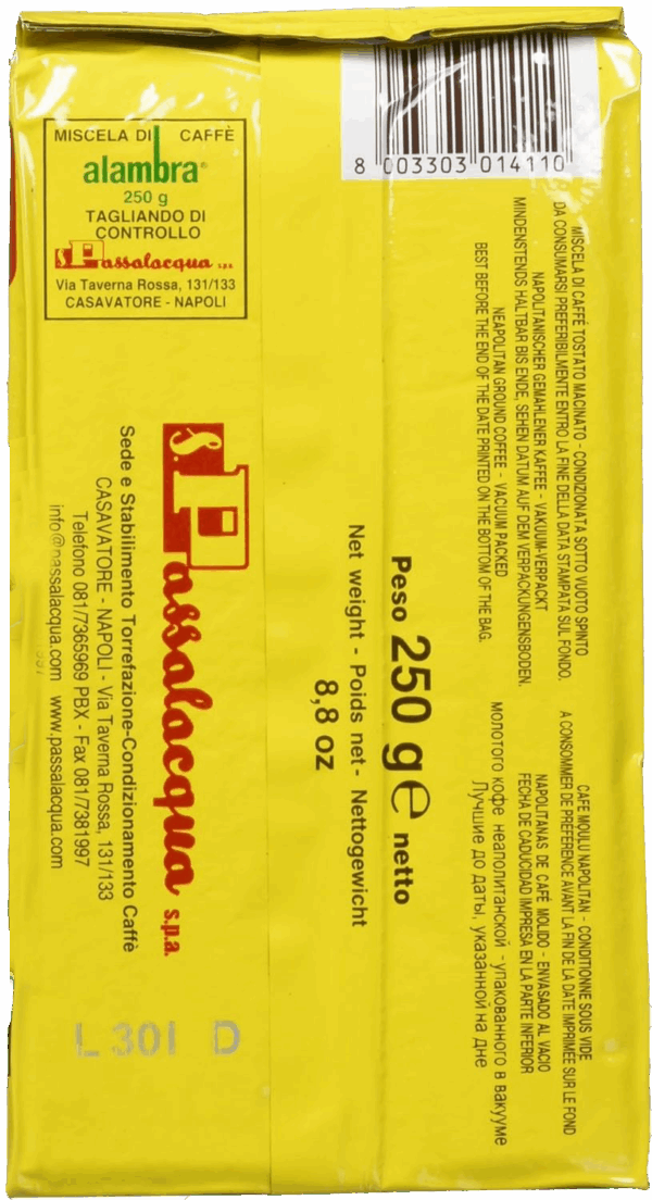 Alambra Caffè Macinato Passalacqua 250g - immagine 3