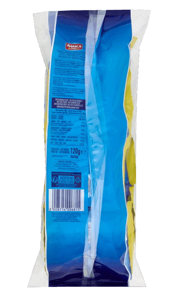 Amica Chips CORNETTO Patatine al Formaggio Formato Multipack 6x25g, 150g - immagine 3