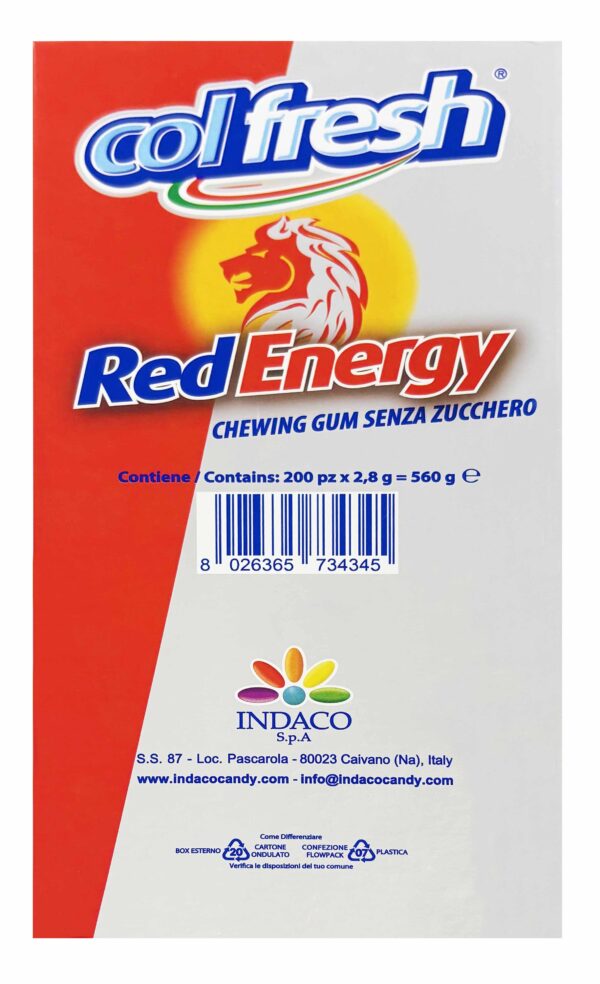 Colfresh Red Energy Ghewing Gum Senza Zucchero Box 200x2,8g - immagine 3