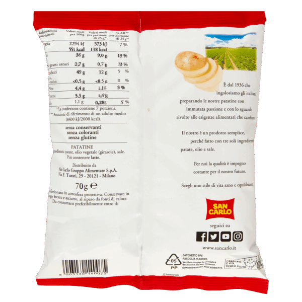 San Carlo Sticki Patatine Gusto Classico 70g - immagine 5