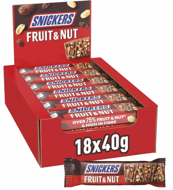 Snickers Fruit e Nut Barrette Box 18x40g