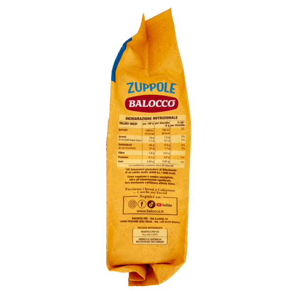 Balocco Biscotti Zuppole Frollini Classici con Latte Fresco 700g