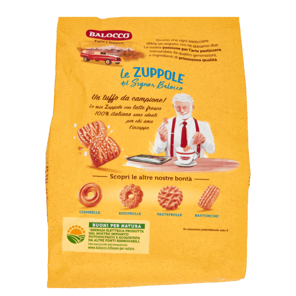 Balocco Biscotti Zuppole Frollini Classici con Latte Fresco 700g retro