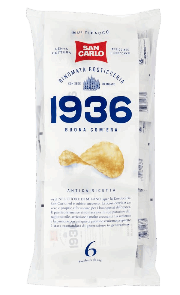 San Carlo 1936 Buona Com'era Patatine Formato Multipack 6x25g, 150g