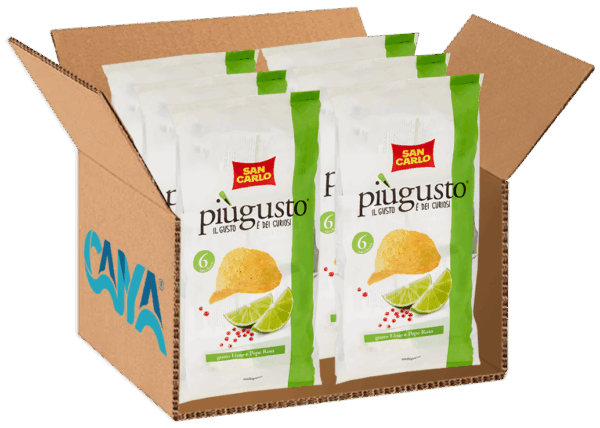 San Carlo Più Gusto Lime e Pepe Rosa Patatine Formato Multipack 6x25g, 150g - immagine 7