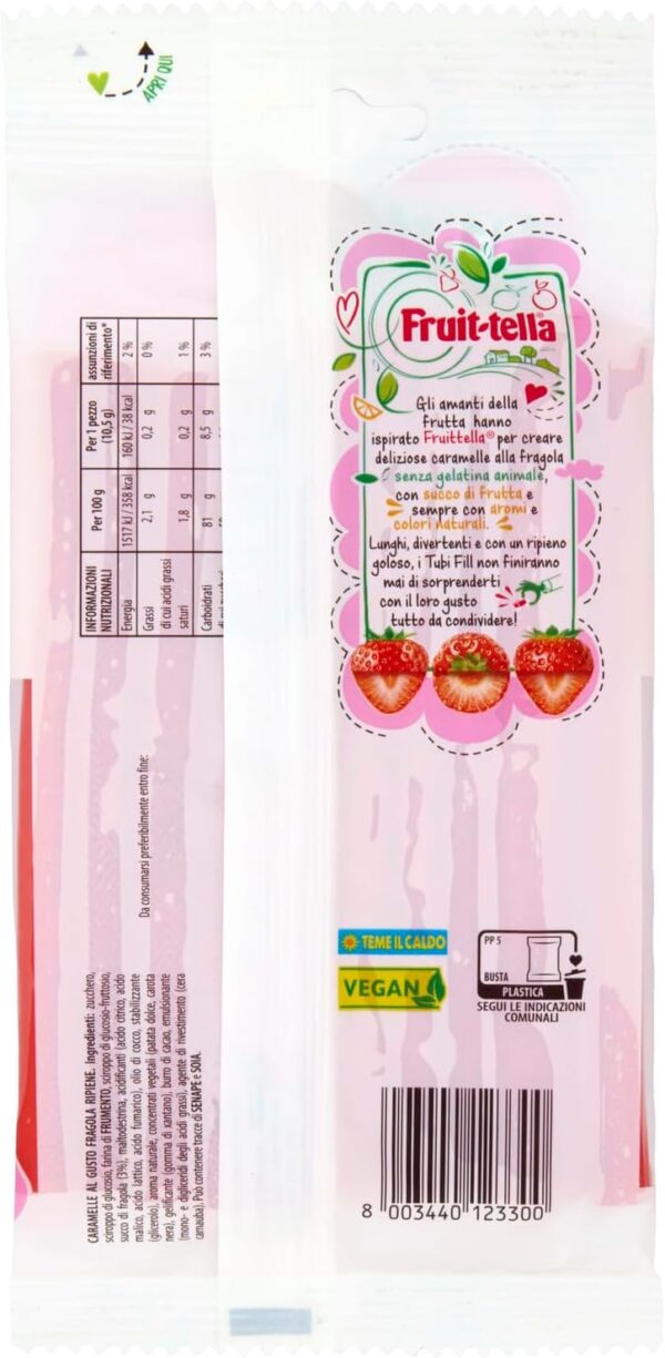 Fruit-tella Tubi Fill Caramelle Fragola 125g - immagine 3