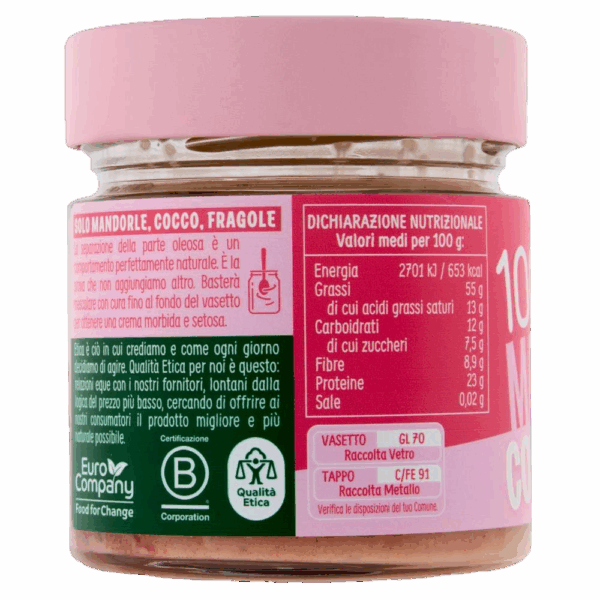 Euro Company Crema di Mandorle, Cocco e Fragole 175g