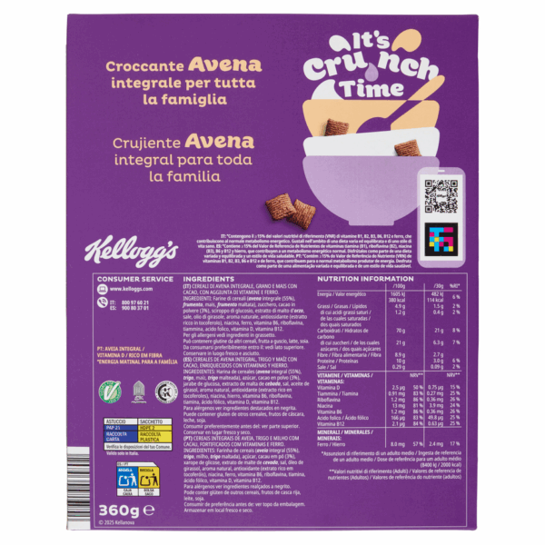 Kellogg's Oaties Cereali di Avena Integrale al Cacao 360g - immagine 3