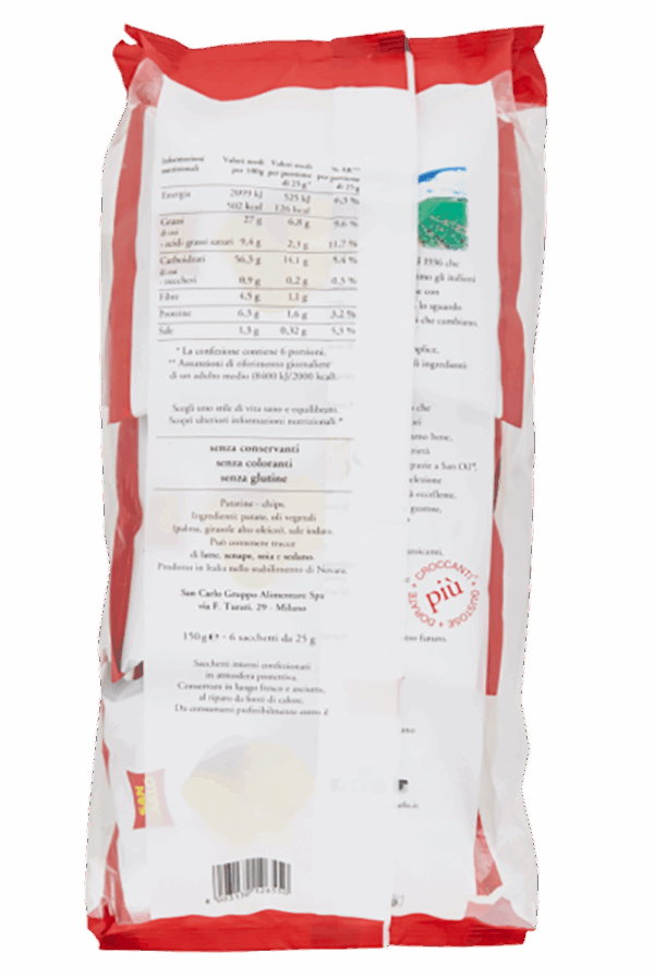 San Carlo Classica Patatine Formato Multipack 6x25g, 150g - immagine 2