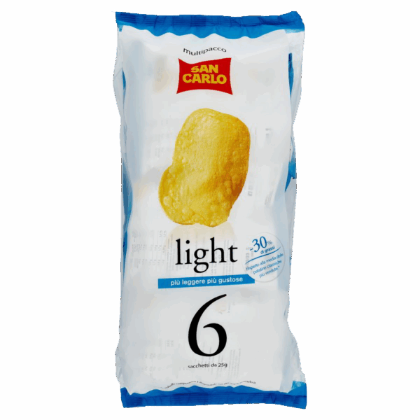 San Carlo Light Patatine Formato Multipack 6x25g, 150g