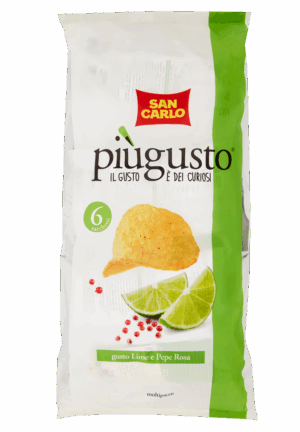 San Carlo Più Gusto Lime e Pepe Rosa Patatine Formato Multipack 6x25g