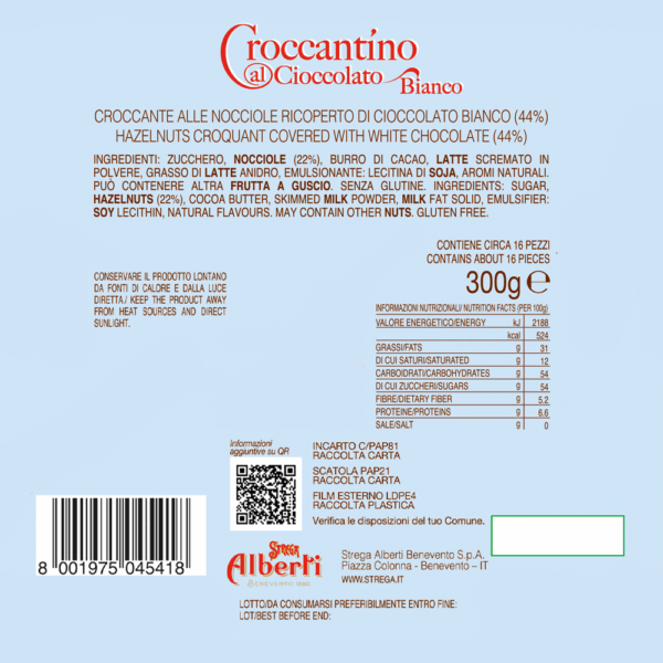 Strega Alberti Croccantini Nocciole e Cioccolato Bianco 300g - immagine 8