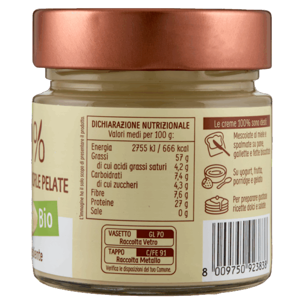 Crema di Mandorle Pelate Tostate 100% Biologica 175g - immagine 4