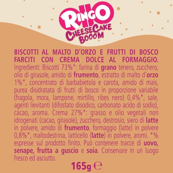 Ringo Biscotti Cheesecake Booom ai Frutti di Bosco 165g - immagine 5