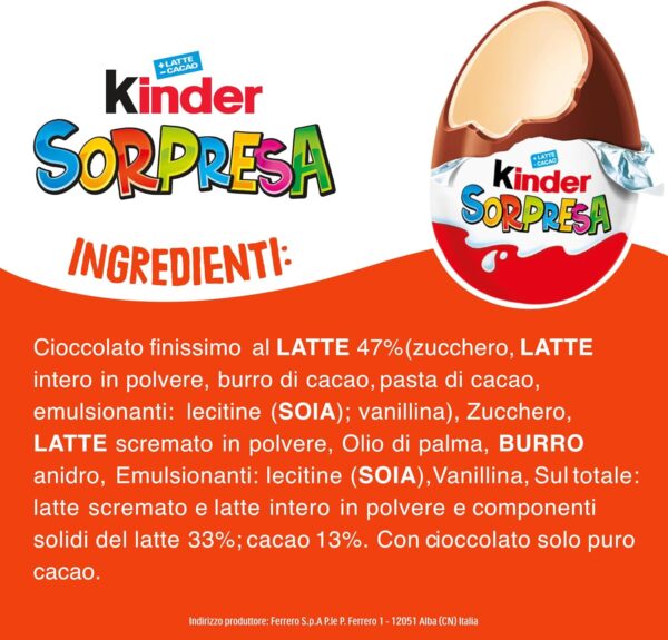 Kinder Sorpresa Unicorn Playmobil 3x20g ingredienti