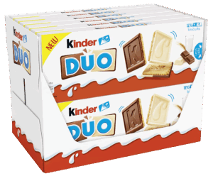 Kinder Duo Tavoletta con Cioccolato al Latte e Bianco Box 12x150g
