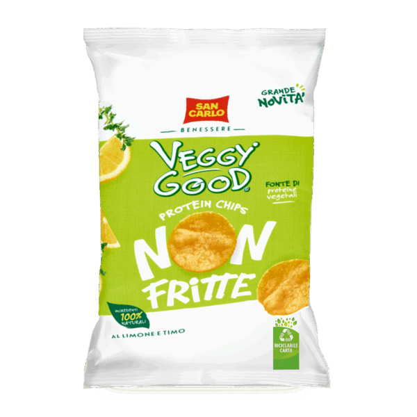 San Carlo Veggy Good Protein Chips Non Fritte al Gusto Limone e Timo 65g
