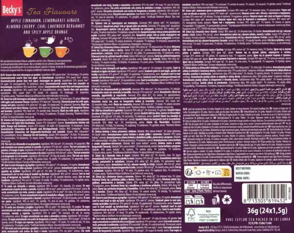 Becky's Excellence Tea Selection 36g (24 filtri) - immagine 3