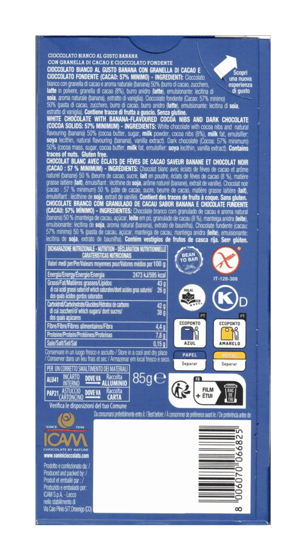Vanini Tavoletta Tasting Experience Double Banana Split 85g - immagine 3