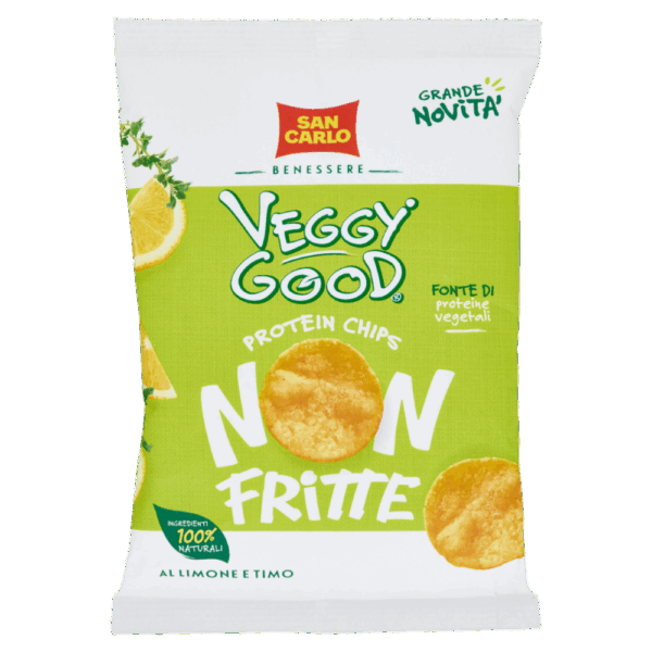 San Carlo Veggy Good Protein Chips Non Fritte al Gusto Limone e Timo 65g