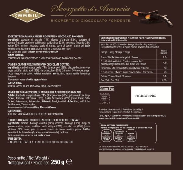 Condorelli Scorzette di Arancia Ricoperte 250g - immagine 2