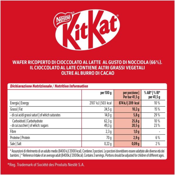 Kit Kat Hazelnut Barretta Ripiena di Cioccolato al Latte Gusto Nocciola 24x41,5g - immagine 6