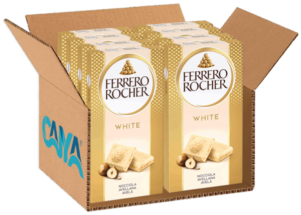 Ferrero Rocher White Tavoletta di Cioccolato Bianco con Ripieno alla Nocciola 90g - immagine 4