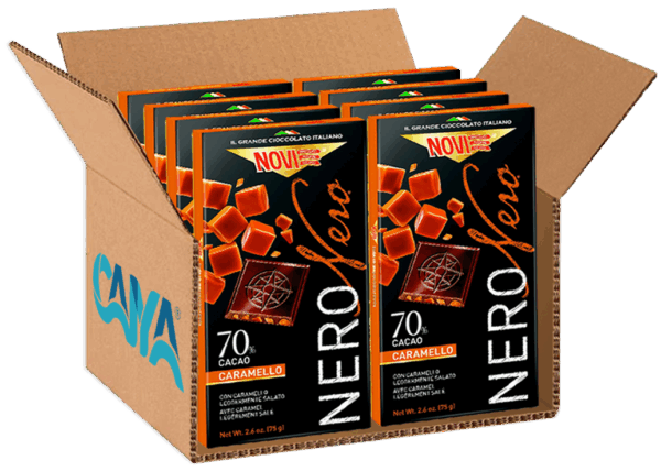 Novi Nero Nero Tavoletta Cioccolato Fondente 70% al Caramello Salato 75g - immagine 7
