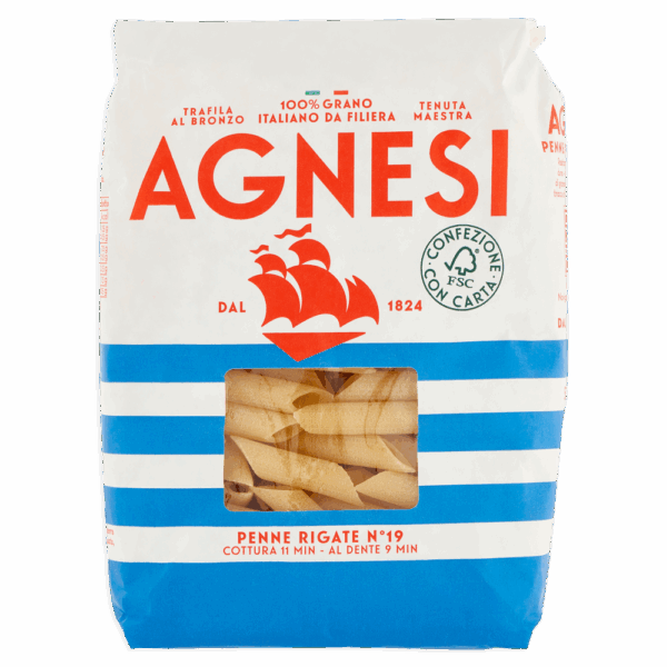 Agnesi Penne Rigate n°19 Pasta di Grano Duro 500g