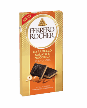 Ferrero Rocher Caramello Salato e Nocciola Tavoletta di Cioccolato Extra con Ripieno alla Nocciola 90g